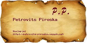Petrovits Piroska névjegykártya